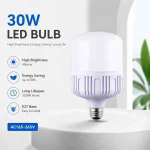 High Brightness LED Bulb E27 B22 Base 5W 30W AC165 265V 90lm w Ra80 SMD2835 LED Column Lamp for Hotel Restaurant Indoor Lighting