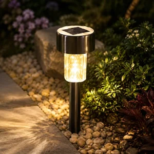High Brightness LED Garden Light Solar Outdoor Stainless Steel Waterproof Lawn Lights for Lawn Walkway