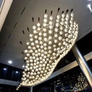 High Grade Glass Large Art Ceiling Chandelier Non Standard Project Light for Villa Living Room Hotel Banquet Hall