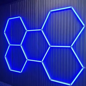 High Lightness Garage Lamp Workshop Working Lighting Hexagon Panel Hex Led Ceiling Wall Detailing
