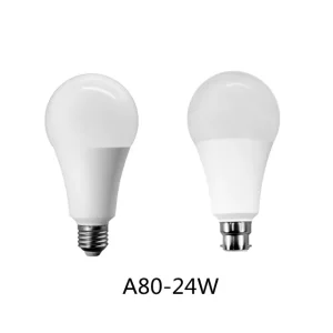 High Power LED Global Bulb A80 24W 80lm W High Brightness E27 B22 Socket 220 240V IP20 LED Bulb for Indoor Lighting