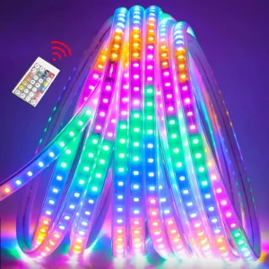 High Power Price IP65 Waterproof Smart Rgb Solar Led Strip Lights with Remote Control and App
