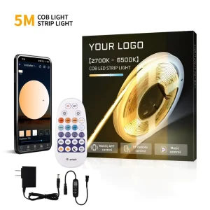 High Quality 5M Set Ra90 12v 24v 608Leds m 8mm 10mm CCT2700 6500K Dimmable Cob Smart Led Strip Light for Tv Backlight Bedroom