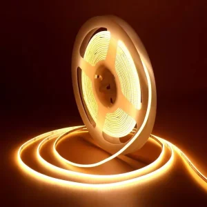 High Quality Amber White Cri 90 5v 12v 24v 3mm Cob Led Strip Ultra Narrow Flexible Dimmable Cob Led Strip Light