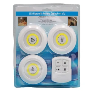 High Quality COB LED Puck Light With Remote Control Under Cabinet Light Wireless Battery Operated Tap Push Light