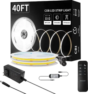 High Quality Cob LED Strip Lights Dimmer Kits Flexible USB Connected Smart LED Strip for Home Decoration 24V Plastic Body Voice