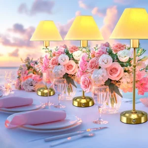 High Quality Dining Light Rechargeable Fabric Table Lamp for Wedding Restaurants Lamp Battery Led Table Lamp