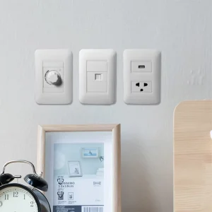 High Quality EU Standard Power Electrical Outlet 1 Way Switch Dimmer Wall Switches and Sockets for Home