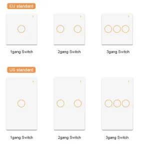 High Quality L10Q Series Tuya Zigbee 1 2 3 Gang Home Use Smart Light Switch No Neutral Required Wireless Button Wall Switch