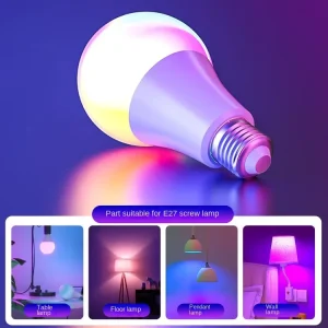 High Quality LED Bulb E27 Screw RGB Colorful Dimming Atmosphere Remote Control Memory AC CE Certified Hotel CRI 80 90