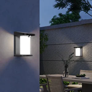 High Quality Outdoor PIR Fence Lamp Decor Garden Waterproof LED Exterior Solar Sensor Wall Lights