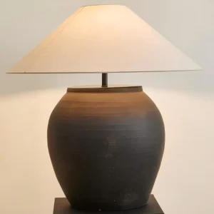 High Quality Simple Electric Black Ceramic Vintage Rustic LED Table Lamp for Bedroom Home Decoration