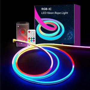 High Quality Tuya Wifi Smart RGB Neon Light Strip IP65 LED Creative DIY Modeling with Music Remote Control Running Light Strip