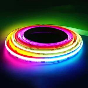 High Quality WS2811 WS2812B COB Rgbic Led 5V 12V 24V 576 720 160 IP65 IP67 IP68 Addressable Pixel Rgbic Rgb Ic COB Led Strip