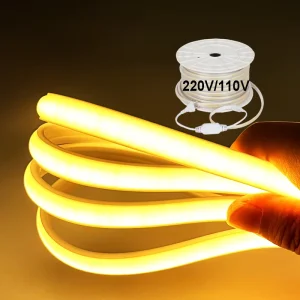 High-Voltage COB LED Strip Light 110V 220V IP65 Waterproof 3000K 4000K 6000K Outdoor Lighting