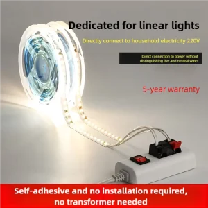 High-Voltage SMD 5050 RGB Color-Changing LED Strip IP65 Waterproof CRI80 Flexible Dimmable Indoor Outdoor