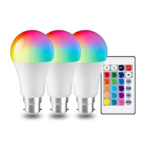 Hight Lumen Remote Control RGBW A60 B22 Led Smart Bulb AC100 240V 10W 24 Key Dimming Color Lights Suitable for Party Bars