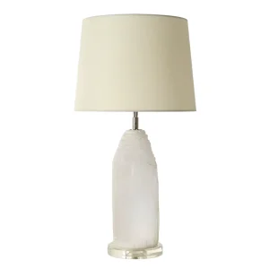Home Decor Bedside Desk Light with Fabric Lampshade Energy Saving AC Crystal Selenite Table Lamp