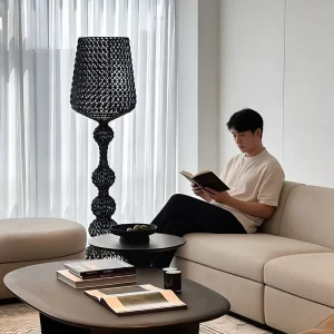 Home Decor Luxury Cylindrical Large Acrylic Floor Lamp Lighting Nordic Modern OEM LED Living Room Floor Standing Lamps