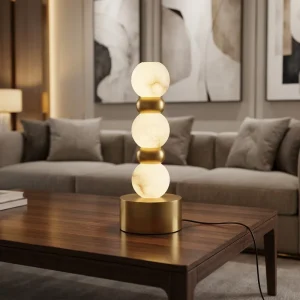 Home Decor Modern Luxury Hotel Beside Room Decoration Alabaster Marble Table Lamps for Bedroom Living Room Table Top