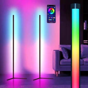 Home Decoration Atmosphere Lighting Aluminum Body Smart RGBIC Adjustable Height Corner APP Remote Control Night Light