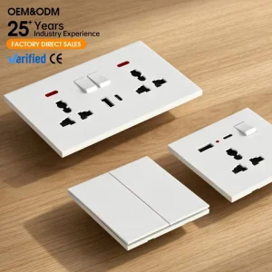 Home Electrical Sockets and Switches 1 2 3 4 Gang 2 Way Wall Switches and Sockets
