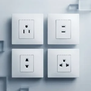 Home Office Wall Switch Sockets with 2-Pin 3-Pin US-Type and Thai-Type Sockets IP44 10A PC Material