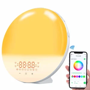 Home WIFI Smart Sunrise Wake up Sunrise Alarm Clock Voice Control Colorful LED Ambient Lighting With Alexa Google App