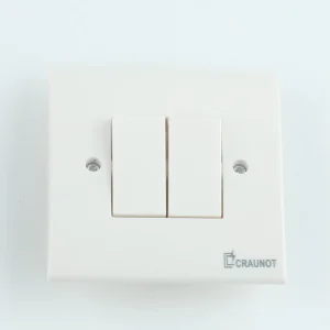 Home hotel commercial wall switch white flame retardant plastic concealed dual button lighting control switch