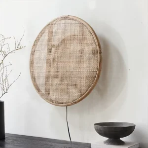 Homestay Retro LED Wall Lamp Natural Rattan Style for Home Aisle Study Lighting Zen Art Tea Room Living Room