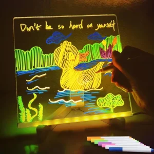 Hot 30 by 20 cm Diy Led Night Light with Acrylic Message Board Creative 3d Pen Rewritable Blank Gift Abs Plug in Power Supply