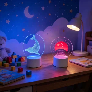 Hot 3D Night Lights Optical Illusion Lamps LED Night Lamps Acrylic Light Bedroom Room Decorative Gift for Kids