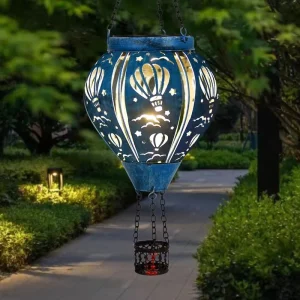 Hot Air Balloon Solar Lights Outdoor Patio Pathway Garden Yard Path Walkway Lawn Solar Flame Light