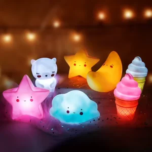 Hot PVC LED Mini Cute Kawaii Kids Night Light with Switch Control Warm White Cartoon Animal Design for Bedroom & Living Room