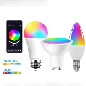 Hot Selling China 5W 9W 10W LED Smart Light Bulbs TUYA enabled GU10 E14 E27 with Bluetooth Switch Mode