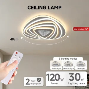 Hot Selling Indoor Modern Smart Bedroom Living Room Home Ceiling Lighting Acrylic Iron 120W Remote Control Led Ceiling Light