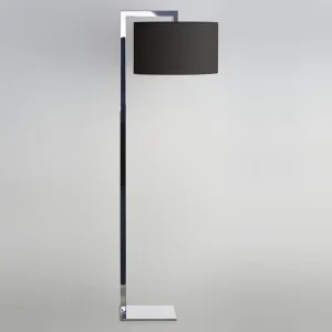 Hotel Bedroom Bedside Iron Frame Modern Luxury LED Floor Lamp with Foot Cord Switch, Warm White Light