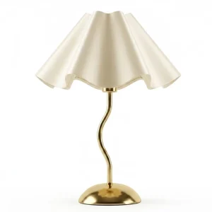 Hotel Fine Dining Decor Rechargeable Battery Operated Accent Light for Wedding Planners Retro Pleated Cordless Table Lamp
