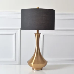 Hotel Luxury Modern Black Fabric Lamp Shade Desk Lamp Home Decorative Night Light Bedside Table Lamp