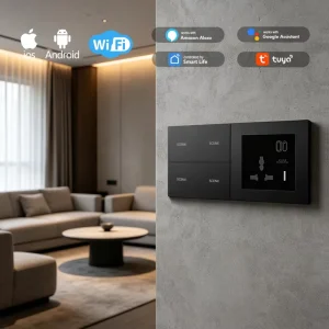 Hotel Smart Switch 2 Gang 3 Gang Mechanical Button Wi-Fi App Control Light Curtain Overcurrent Protection 16A