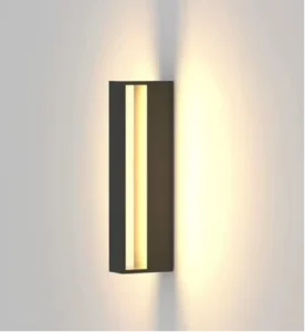 Hotel Villa Outdoor LED Wall Lamp with Aluminum and Wood Construction Minimalist Design 3000K Warm Light