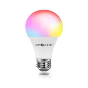 IP20 RGB Multicolor E26 A19 Dimmable Smart LED Bulb with Wi-Fi and Voice Control