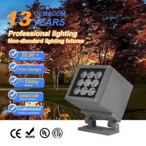 IP65 Aluminum Body RGBW Wall Washer Lamp with RF Remote Tree Spotlight