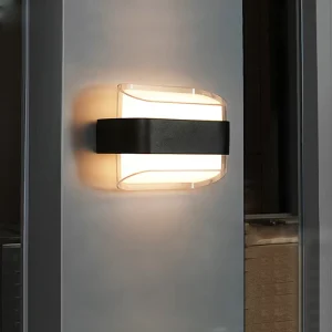 IP65 LED Modern Square Aluminum Outdoor Waterproof Wall Sconce Tempered Glass Diffuser Ra90 AC85-265V Patio