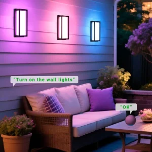IP65 Modern 30W LED Outdoor Wall Sconce with APP Control