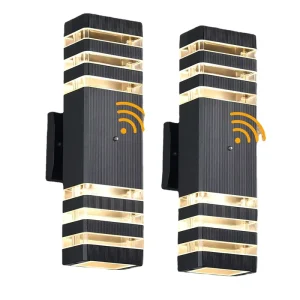 IP65 Outdoor Light Sensor Dusk to Dawn Wall Lamp up and Down Lights Hotel Villa Exterior Mounted Garden Light ABS Porch Lamps