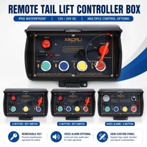 IP65 Remote 4-Button Tail Lift Controller Box 12V 24V Hydraulic Liftgate Control Box Custom Wiring