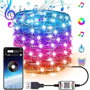 IP65 USB Smart RGB LED String Light Mobile APP Control Remote Controlled Music Christmas Decorative Star Outdoor Tree DC5V