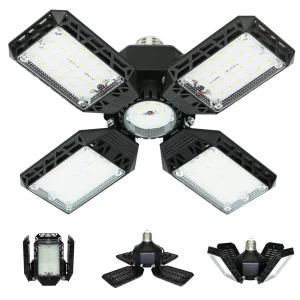 IP65 Water Resistant 150W SMD2835 Energy Efficient Garage Light 15000LM 4 Adjustable Panels E26 E27 Touch Control 6500K Lights