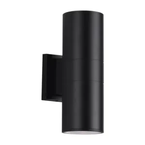 IP65 Waterproof 220V Up and Down GU10 Black Cylinder Aluminum Wall Lamp Outdoor Garden Wall Light